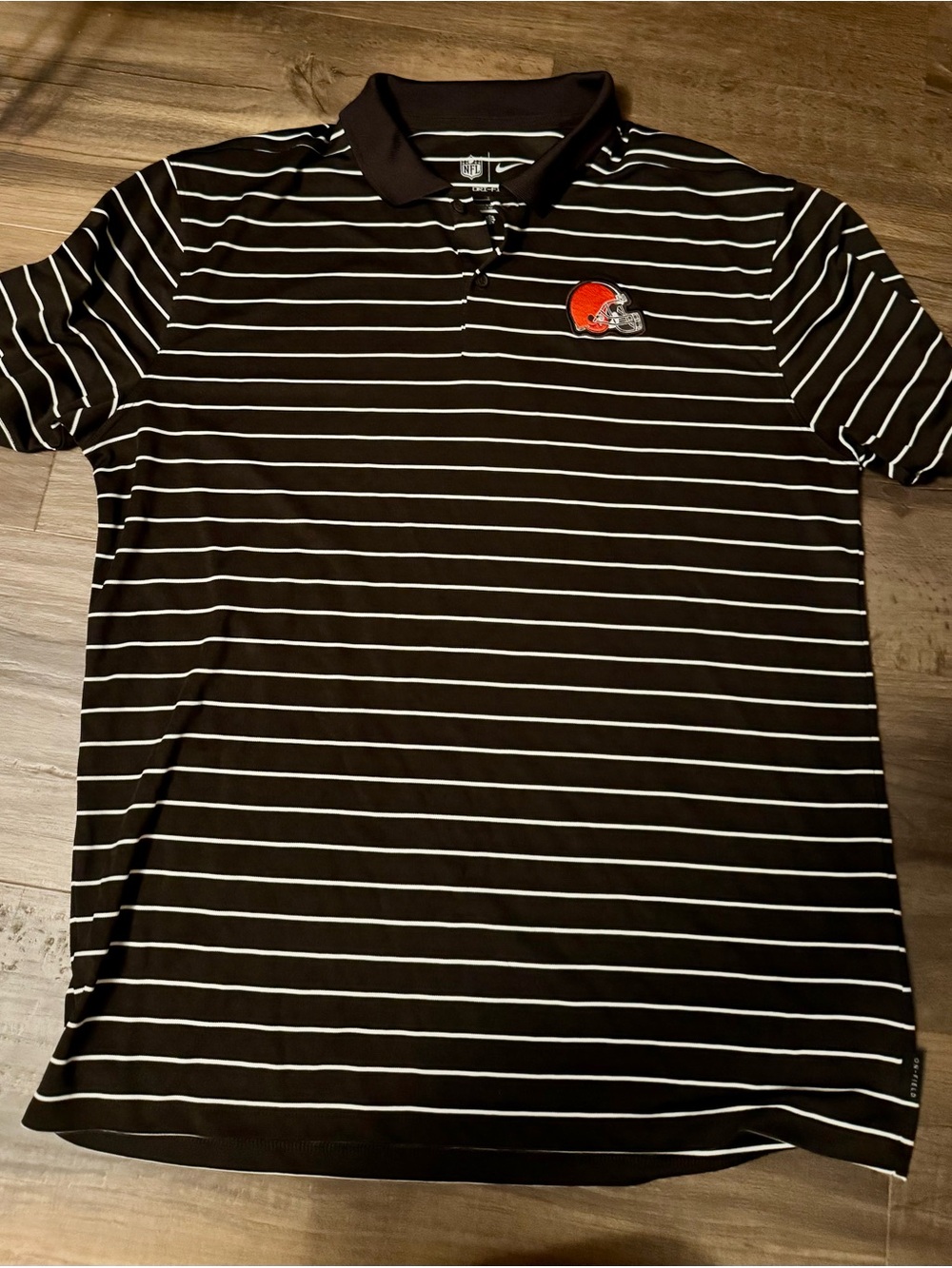 NFL Cleveland Browns Brown & White Striped Polo Shirt